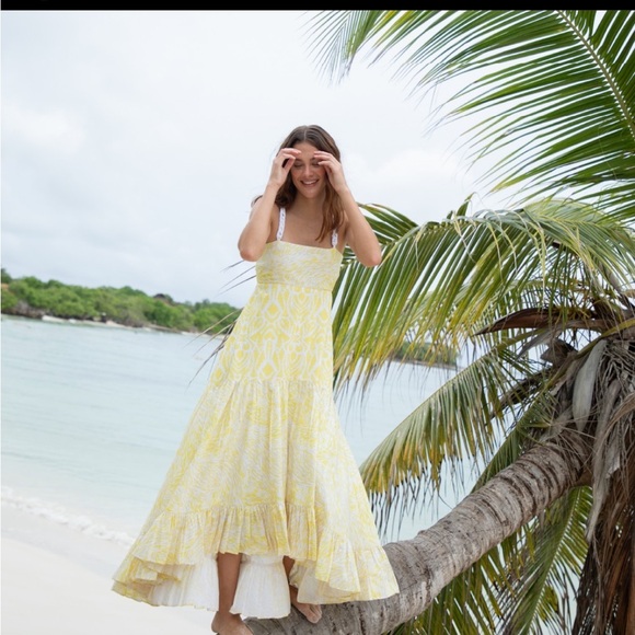 NWT Kleid For Her Neon Yellow High Low Midi Maxi Dress Asymmetrical Size XS - Picture 13 of 13